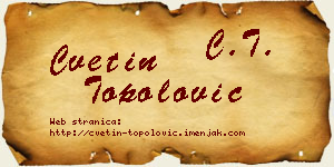 Cvetin Topolović vizit kartica